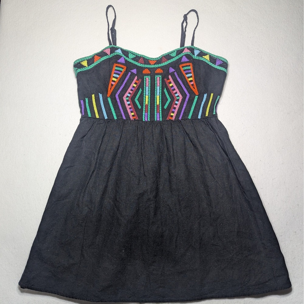 Staring at‎ Stars Embroidered Linen Blend Sundress Size 10 (Anthropologie)